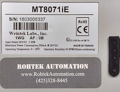 Weintek MT8071IE 24VDC Touch Screen Operator Interface