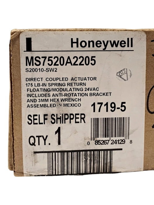 Honeywell MS7520A2205 24 V AC Damper Actuator w/ 175 lb-in Spring Return