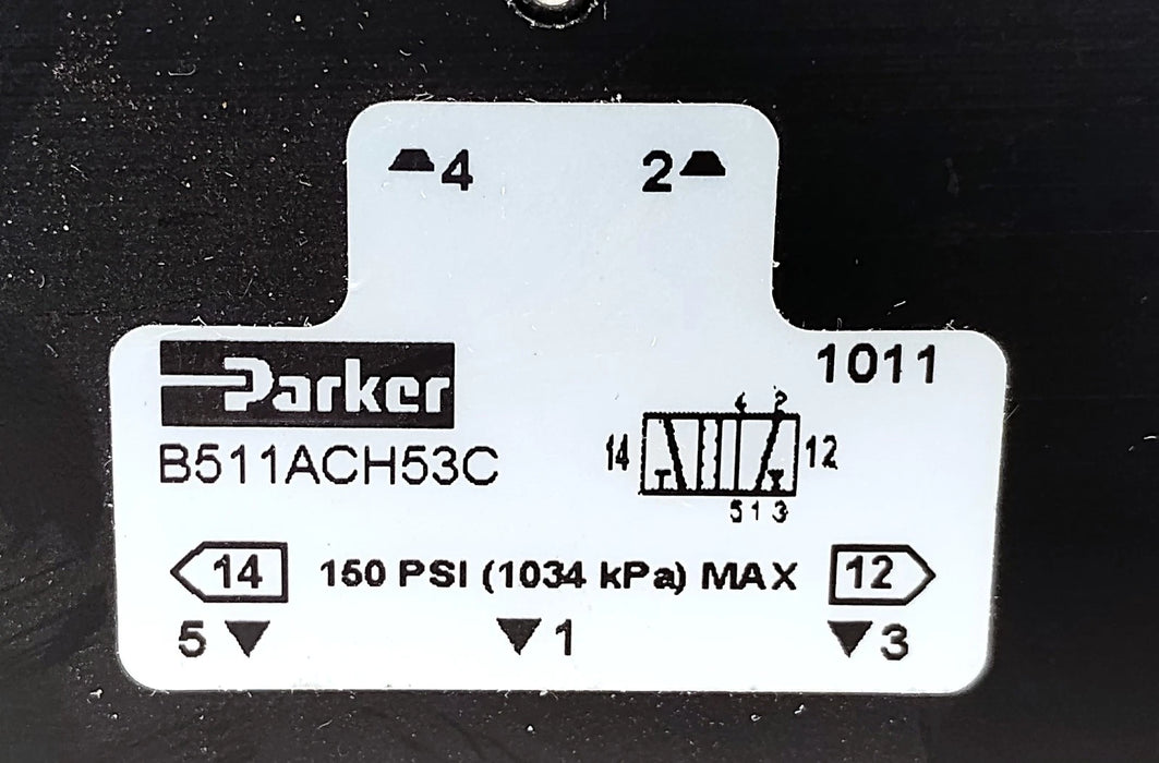 Parker B511ACH53C 150 psi Pneumatic Solenoid Valve w/ 120 V AC Coil