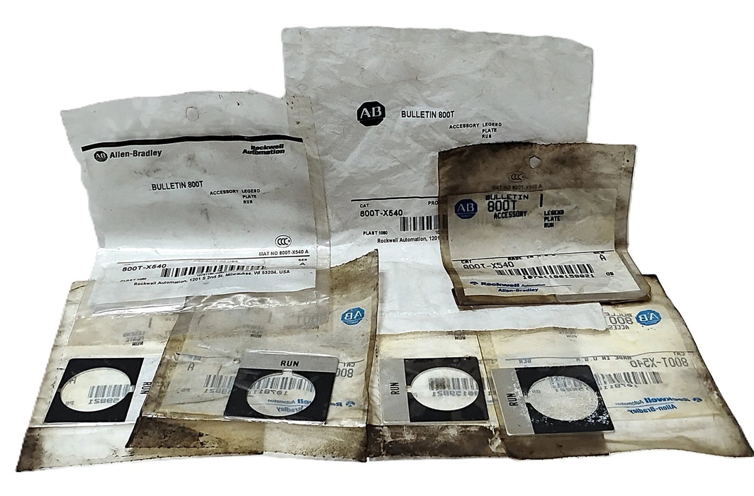 Allen-Bradley 800T-X540 RUN Aluminum Legend Plate for 30 mm Switches