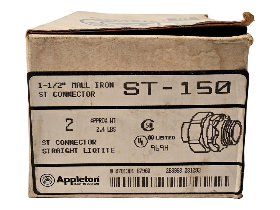 Appleton ST-150 1-1/2 in Liquidtight Flexible Metal Straight Conduit Connector