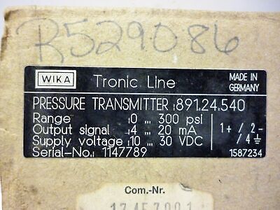 Wika 891-24-540 / SPT-P03000-N04-420A-MD Tronic Line Pressure Transmitter