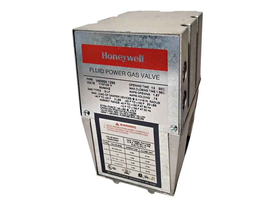 Honeywell V4055A1296 110/120 V AC Fluid Power Gas Valve Actuator