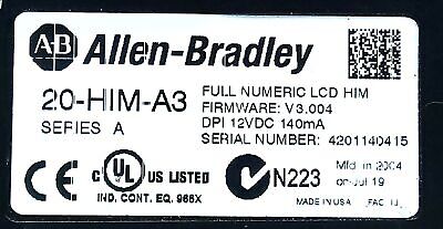 Allen-Bradley 20-HIM-A3 12 V DC HMI for POWERFLEX Drive