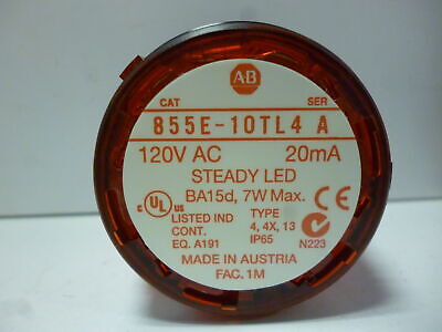 Allen-Bradley 855E-BCB Stack Light Base with 855E-10TL4 Red Lens(No Lamp
