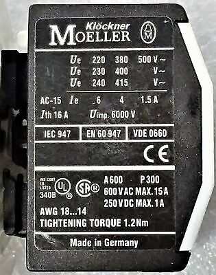 Klockner Moeller 04DIL Auxiliary Contact