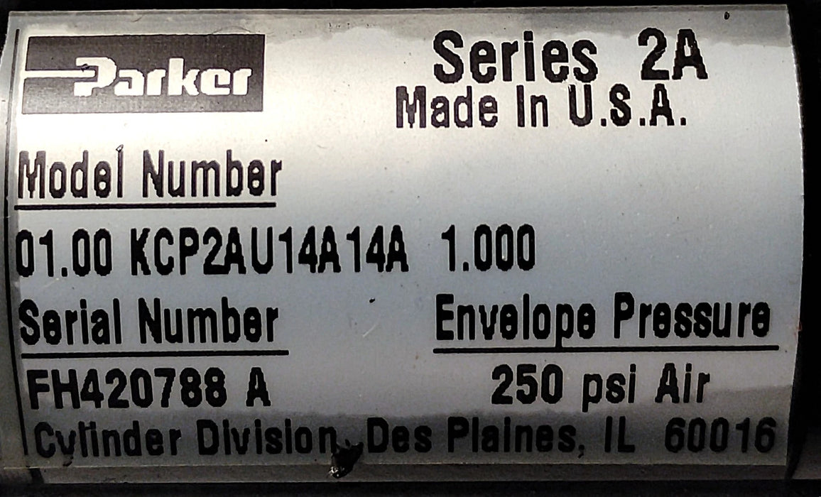 Parker 01.00-KCP2AU14A14A-1.000 Series 2A Pneumatic Cylinder