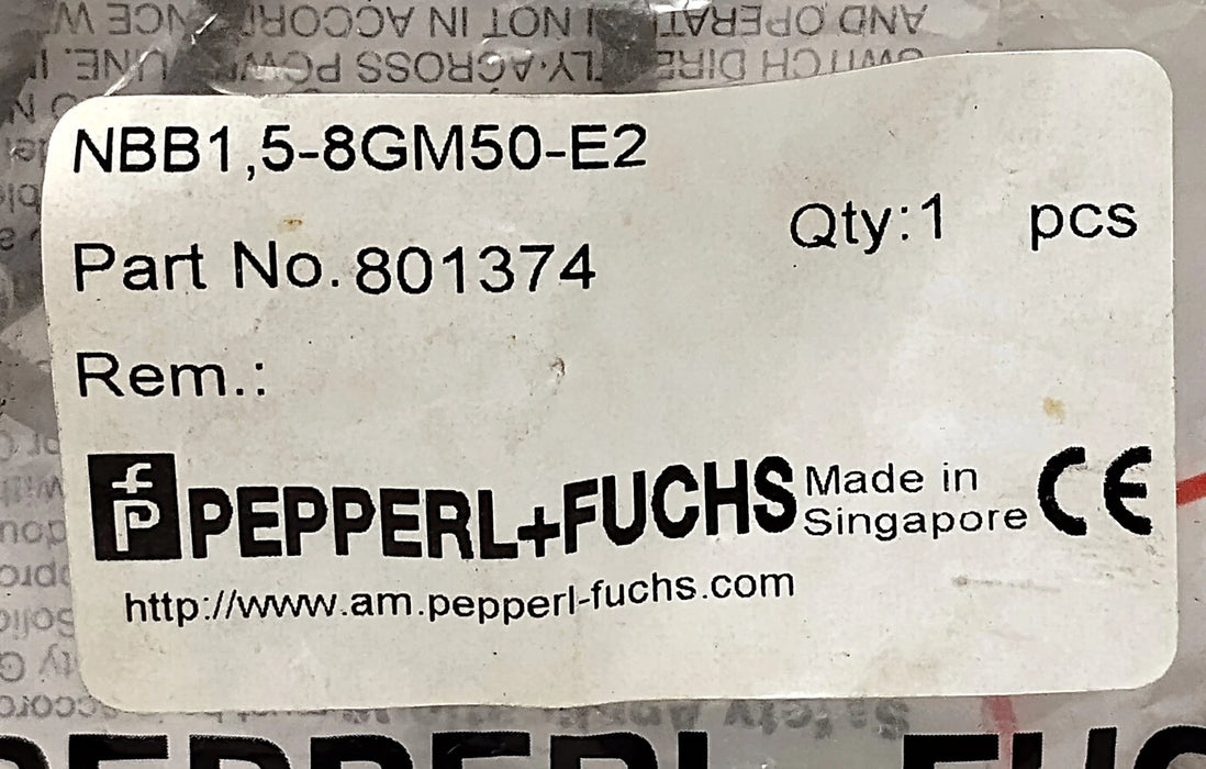 Pepperl Fuchs NBB1.5-8GM50-E2 801374 10-30 V DC Inductive Proximity Sensor