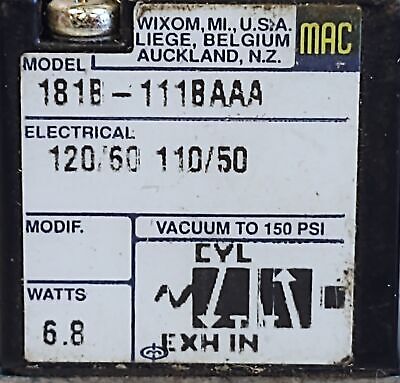 MAC Valves 181B-111BA Solenoid Valve
