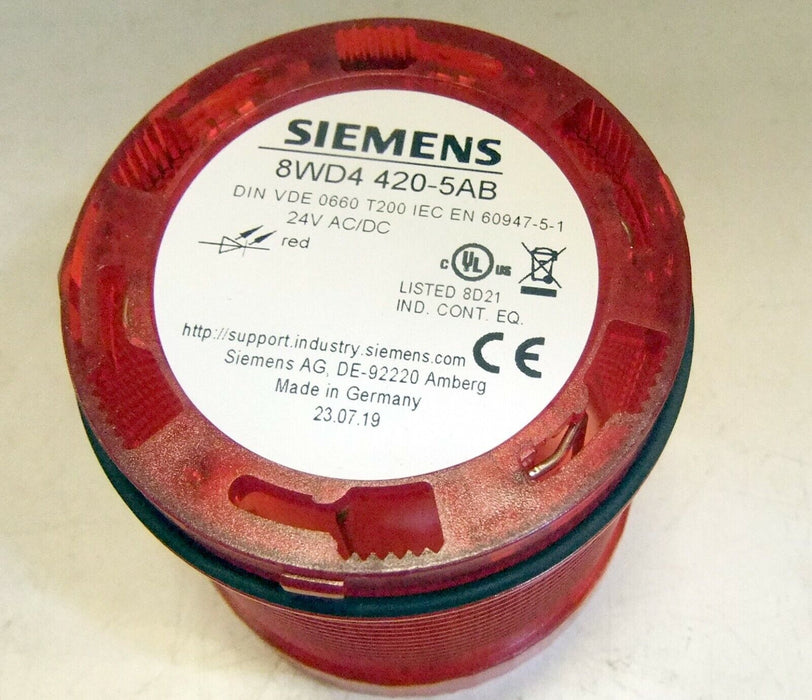 Siemens LED Continuous Light 24V AC/DC 8WD4 420-5AB RED