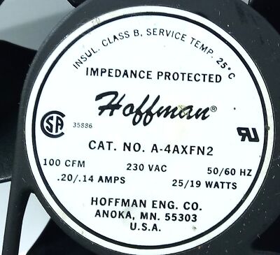 Hoffman A-4AXFN2 230 V AC 0.2 A 25 W 100 CFM Electronic Component Fan