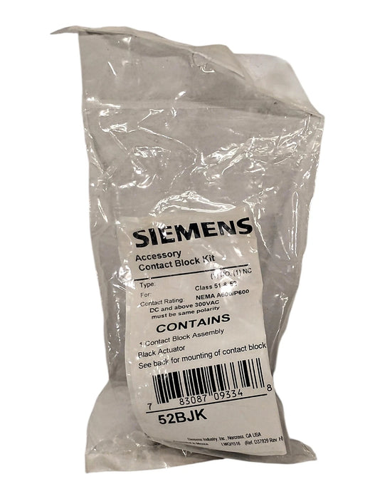 Siemens 52BJK 600 V 10 A Contact Block for 30.5 mm Pushbutton Switch