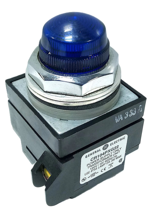 GE CR104PLG32L 120 V AC Blue Transformer Type Panel Indicator Light