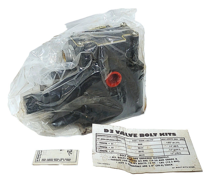 Parker D3W4KNYC6-30 5000 psi Hydraulic Control Valve w/ 110/120 V Coil
