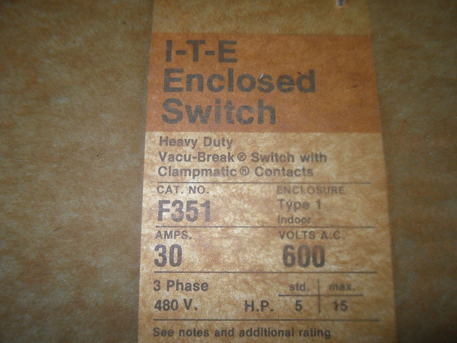 Siemens F351 Heavy Duty Enclosed Switch