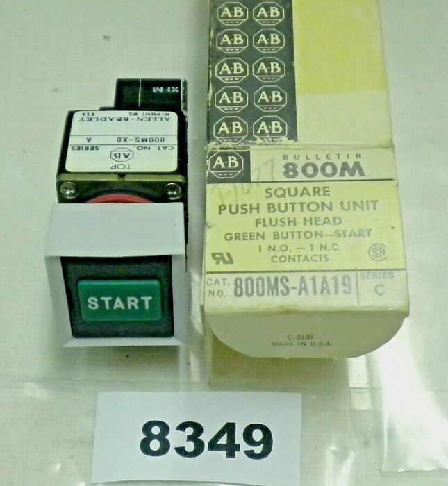 Allen-Bradley Square Push Button 800MS-A1A19 Start