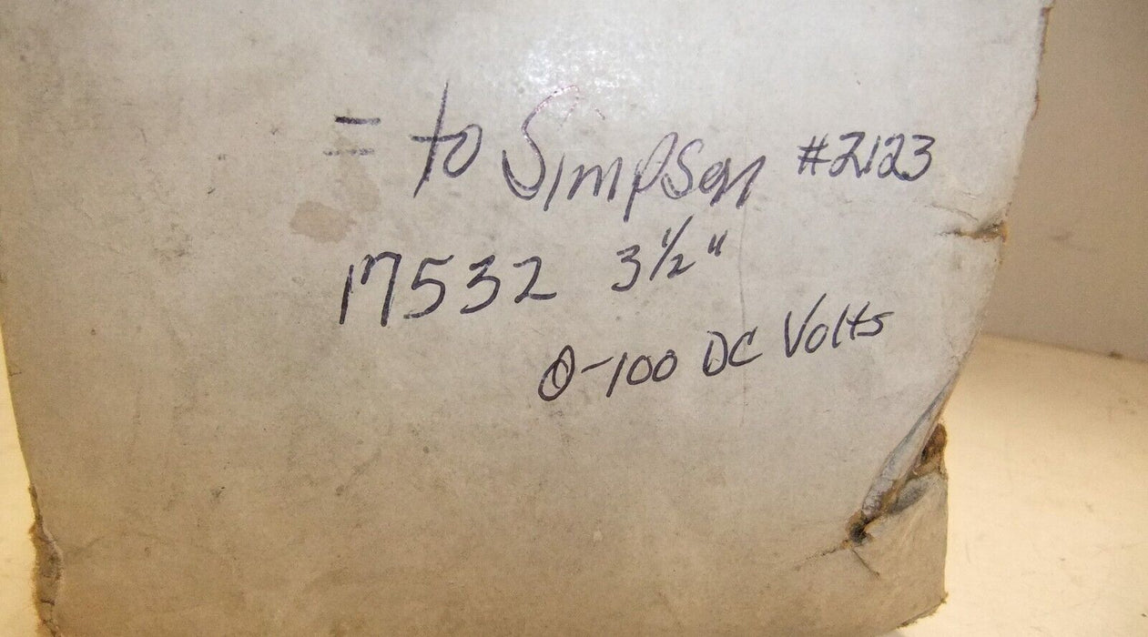 Panel Meter D-C Volts 0-100 3.5" 4851001