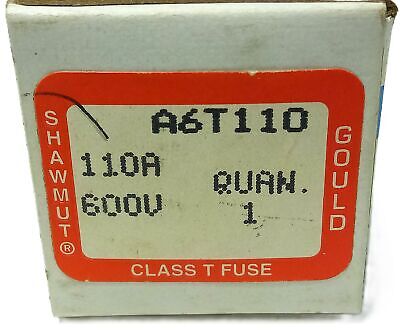 Gould Shawmut A6T110 600 V 110 A Class T Current-Limiting Fast-Acting(F) Fuse