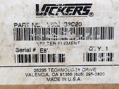 Vickers V6021B2C20 10 Micron Oil Filter Element