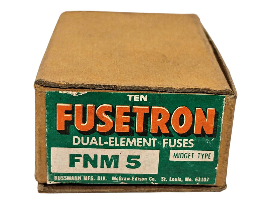 Bussmann FNM-5 250 V AC/DC 5 A Non-Current-Limiting Time-Delay Fuse