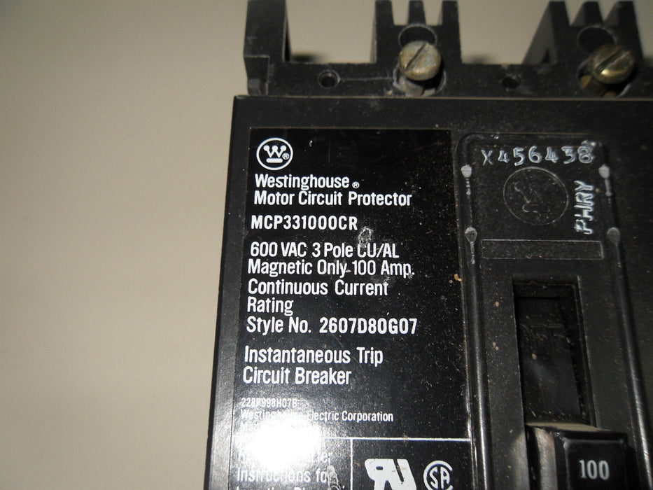 Westinghouse MCP331000CR Circuit Breaker W/ EL3100R Limiter