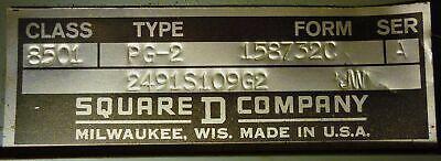 Square D 8501-PG-2 Magnetic Relay