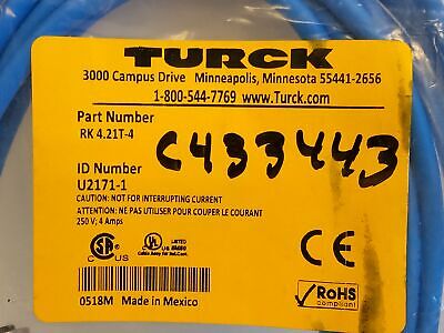 Turck RK 4.21T-4 M12 EUROFAST 4 m PLC Cable