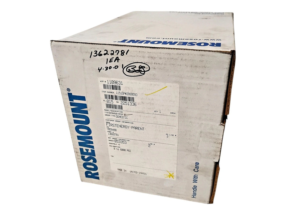 Emerson Rosemount 1151GP0S52B1M7DF 0-6000 PSI Smart Pressure Transmitter