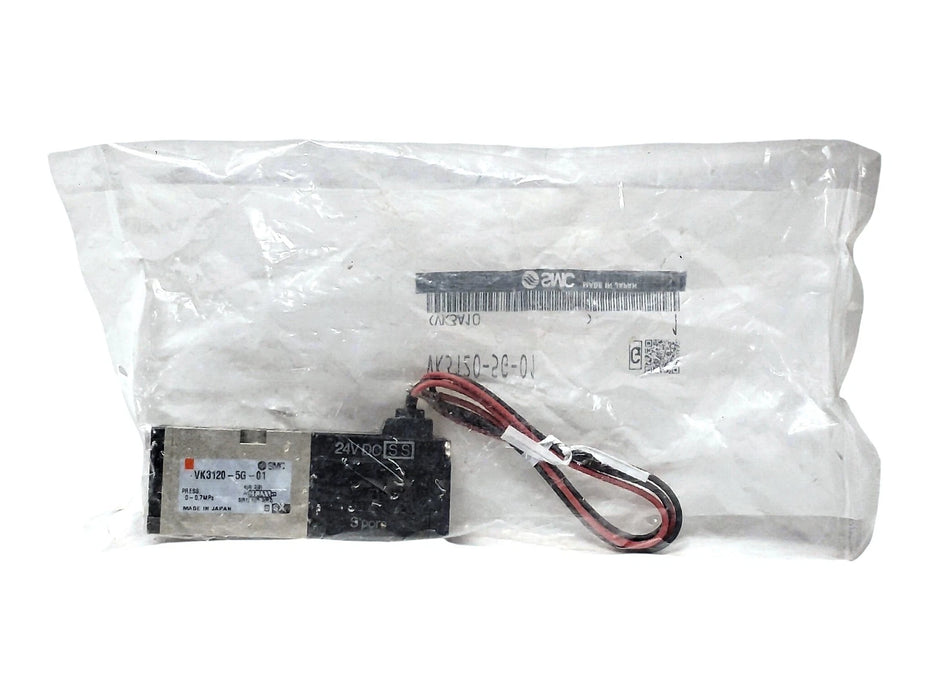 SMC VK3120-5G-01 Pneumatic Solenoid Valve w/ 24 V DC Coil and 1/8 in Rc Ports