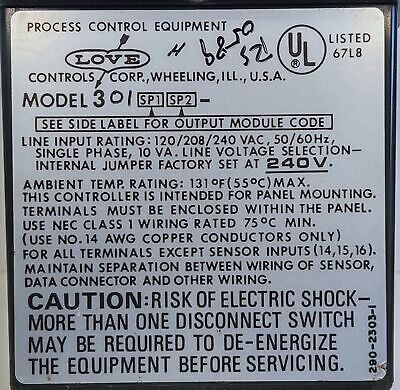 Love Controls 301-541-10 Digital Temperature Controller