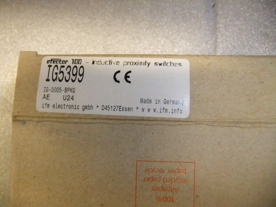 IFM Efector IG5399 IG-3005-BPKG Inductive Proximity Sensor