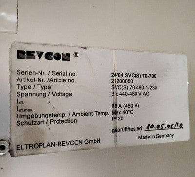 Revcon SVC(S) 70-460-1-230 3 x 440-480 V AC Drive