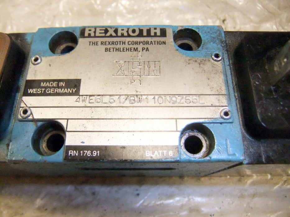 Rexroth Solenoid Valve 4WE6L51/BW110N9Z55L