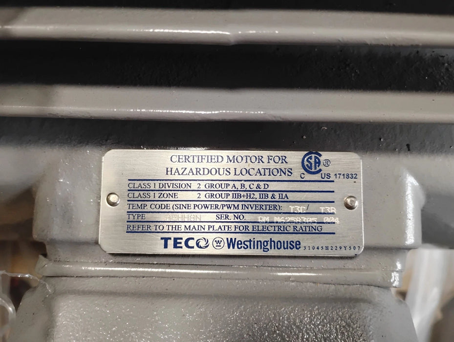 TECO Westinghouse JMP0202 230/460 V 3520 RPM 20 HP Close Coupled Pump Motor