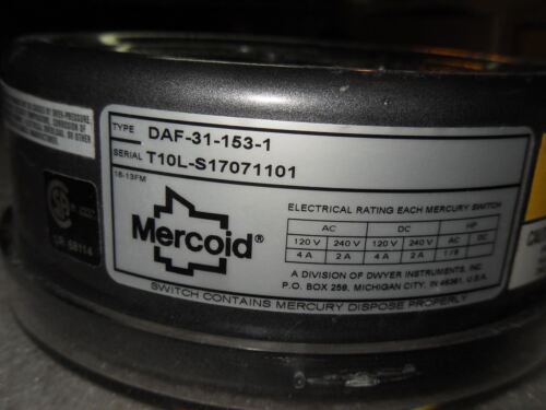 Mercoid Controls Daf-31-153-1 Pressure Switch