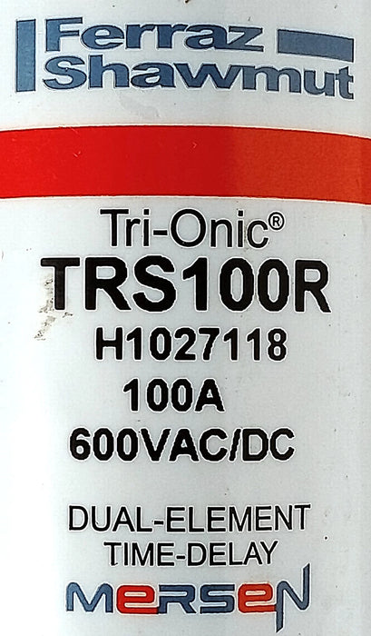 Ferraz Shawmut TRS100R 600 V AC/DC 100 A Current-Limiting Time-Delay Fuses