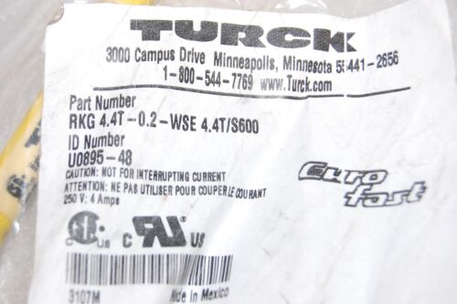 Turck RKG 4.4T-0.2-WSE 4.4T/S600 Cordset