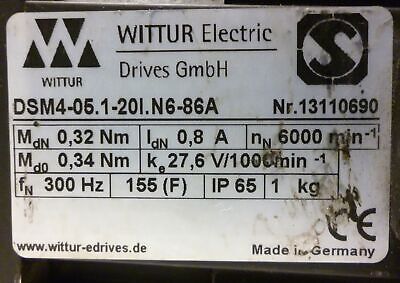 Wittur DSM4-05.1-20I.N6-86A Servo Motor