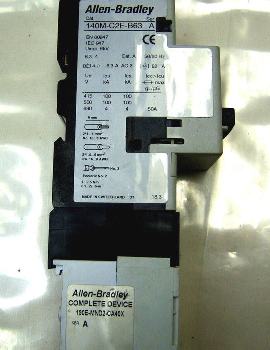 Allen-Bradley 190E-MND2-CA440X Starter .25-.4A 100V/50Hz