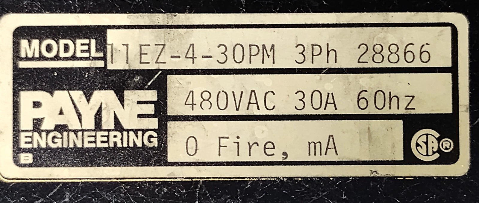 Payne Engineering 11EX-4-30PM 28866 480 V AC 30 A 3 Phase Solid State Relay