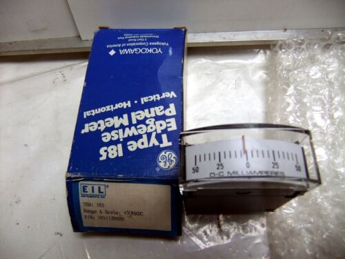 Ge Yokogawa Type 185 Panel Meter 50-0-50 Dc Milliamperes