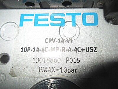Festo 10P144CMPRA4CUSZ 10 Bar Manifold and Valve Assembly