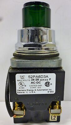 Furnas 52PA8D3A Oil Tight Green Push to Test Pilot Light