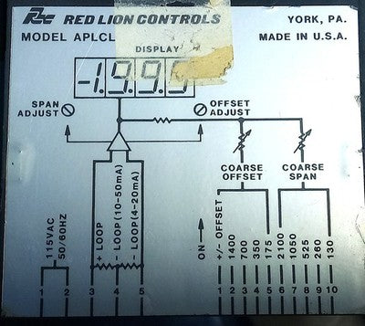Red Lion Controls APLCL400 115 V AC 3.5 Digit Panel Meter
