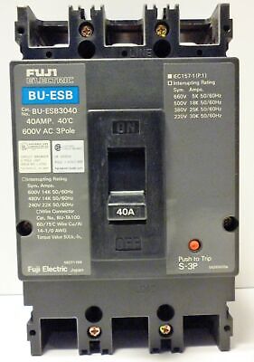 Fuji BU-ESB3040L 40A 600VAC Circuit Breaker with Lugs
