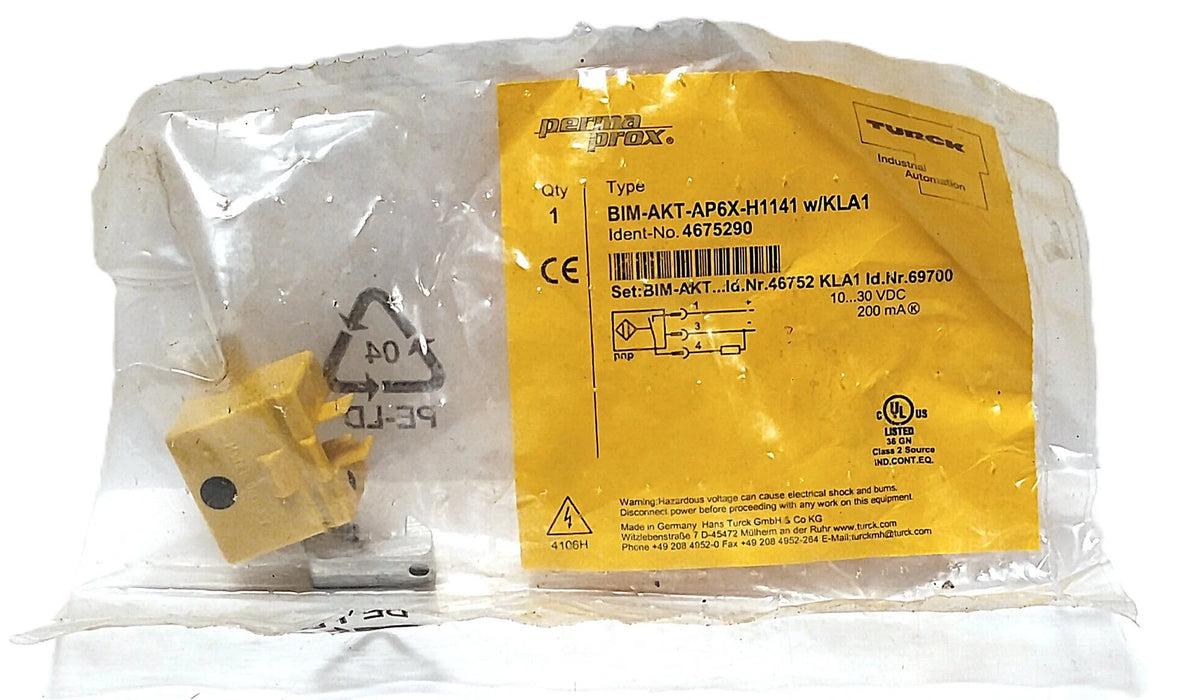 Turck BIM-AKT-AP6X-H1141 W/KLA1 4675290 10-30 V DC Magnetic Proximity Sensor