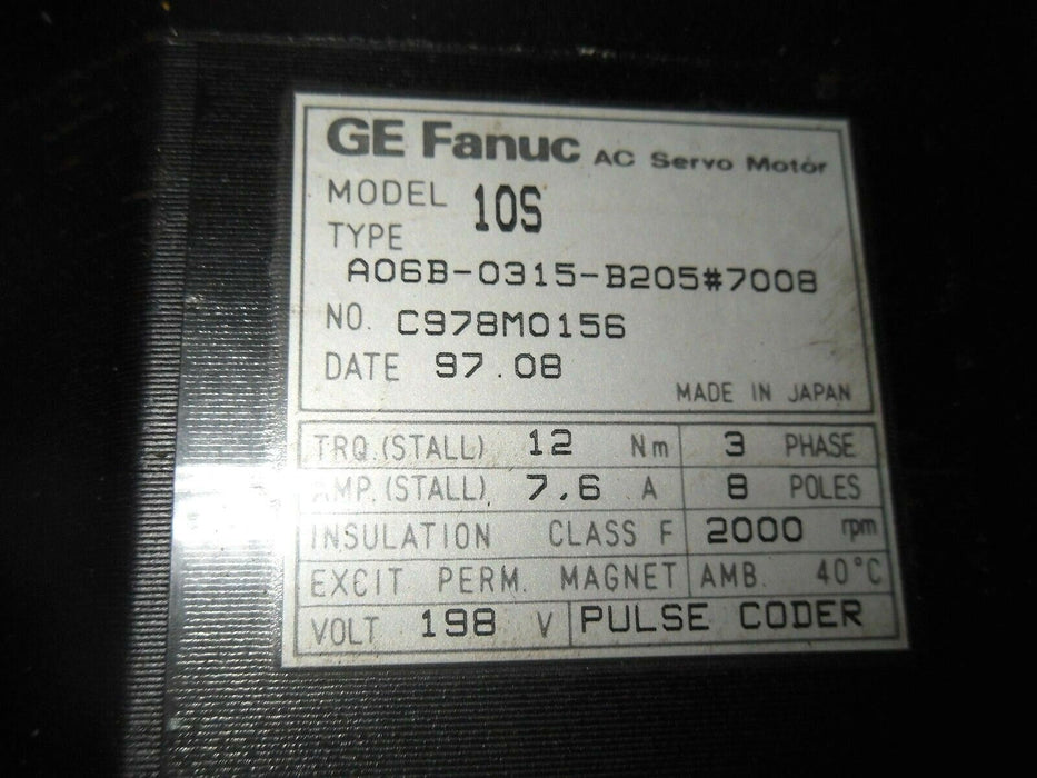 Fanuc A06B-0315-B205-7008 AC Servo Motor