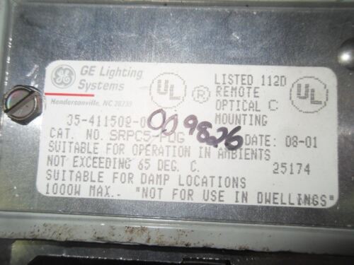 1 GE LIGHTING 35-215834-01 35-411502-01 SRPC5-FDG REMOTE OPTICAL MOUNT