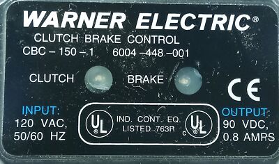 Warner Electric CBC-150-1 6004-448-001 Clutch Brake Control