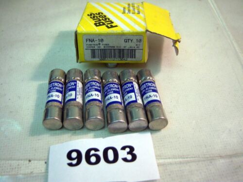 6 Cooper Bussmann FNA-10 Fuses 10A Time Delay